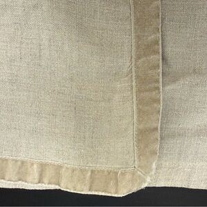 Pottery Barn Linen Velvet Border Table Runner Flax 18x70